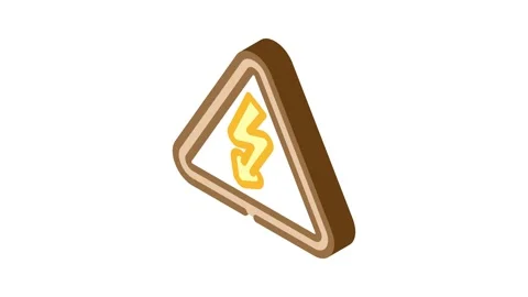 Danger electricity isometric icon animation Stock Footage 327290828