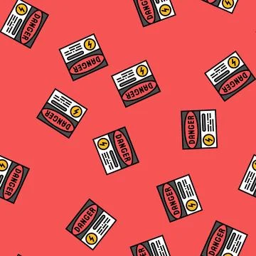 Danger electricity vector seamless pattern Illustrazione stock