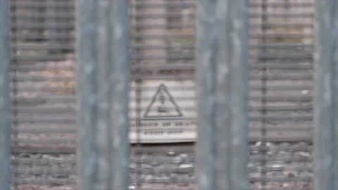 Danger of Electrocution Warning Focus Pull Video stock 186149562