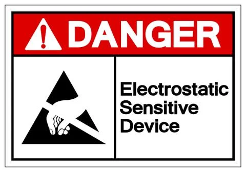 Danger Electrostatic Sensitive Device (ESD) Symbol Sign, Vector Illustration, Stock Illustration