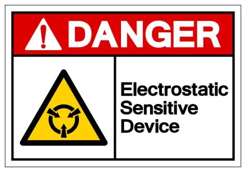 Danger Electrostatic Sensitive Device (ESD) Symbol Sign, Vector Illustration, Stock Illustration