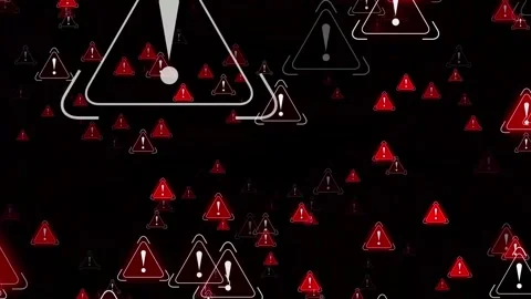 Danger error meshes compile a dense pattern animation Stock Footage 347777397