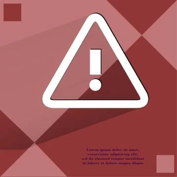 Danger. exclamation mark.  Flat modern web design on a flat geometric abstract b 스톡 일러스트