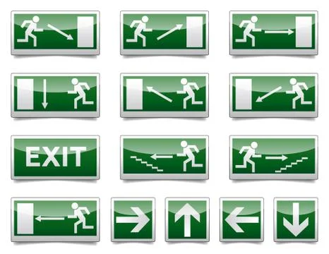 Danger exit warning sign Stock Illustration