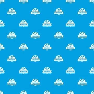 Danger explosion pattern seamless blue Stock Illustration