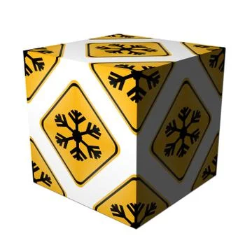 Danger extreme cold cube Stock Illustration