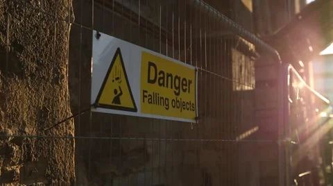 Danger from Falling objects sign Video stock 67753774