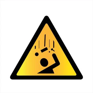 Danger Falling Objects Warning Sign Isolated Vector Stock Illustration