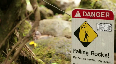 Danger Falling Rocks 01 Stock Footage 44659119