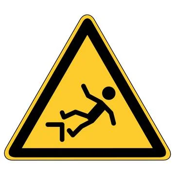 Danger of falling - warning sign Stock Illustration