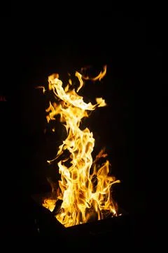 Danger fire on a dark background. Background from fire. Fire pattern can be u 스톡 사진