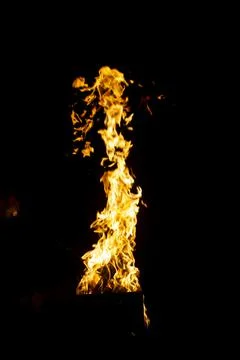 Danger fire on a dark background. Background from fire. Fire pattern can be u 스톡 사진