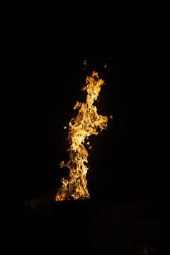 Danger fire on a dark background. Background from fire. Fire pattern can be u 스톡 사진