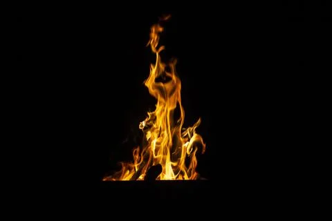 Danger fire on a dark background. Background from fire. Fire pattern can be u 스톡 사진