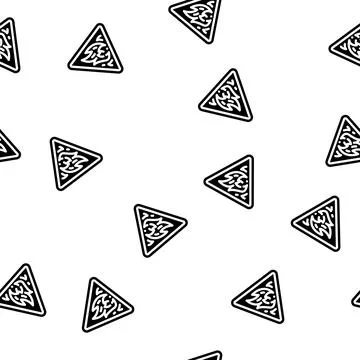 Danger fire glyph vector seamless pattern Stock Illustration