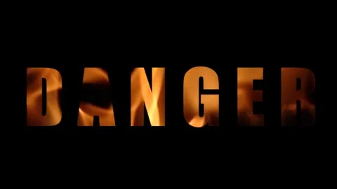 Danger - Fire - Text in Video Effect - 4k Stock Footage 246956184