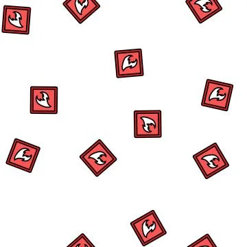 Danger fire vector seamless pattern Stock Illustration