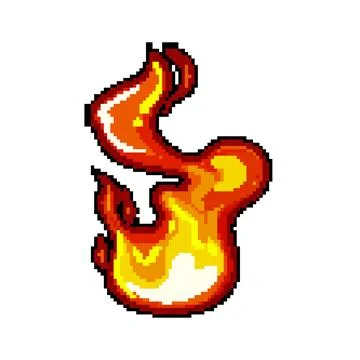 Danger flame pixel art vector illustration Illustrazione stock