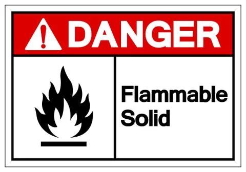 Danger Flammable Solid Symbol Sign ,Vector Illustration, Isolate On White Bac Stock Illustration