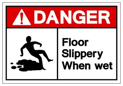 Danger Floor Slippery When Wet Symbol Sign, Vector Illustration, Isolate On W Stock Illustration