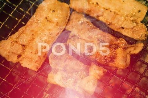 Danger food burnt charred meat risk of cancer from heterocyclic amines (HCAs) Stock Photos