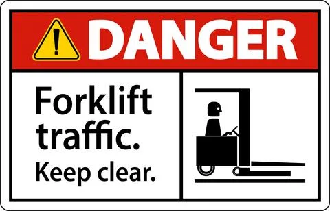 Danger Forklift Traffic Keep Clear Sign Stock Illustration