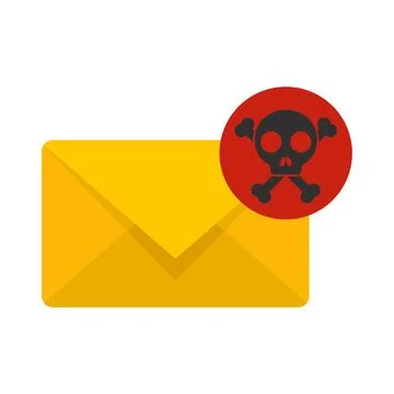Danger fraud mail icon flat isolated Stock Illustration