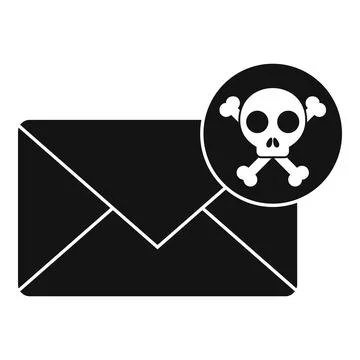 Danger fraud mail icon, simple style Stock Illustration