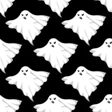 Danger ghosts seamless pattern 库存插图