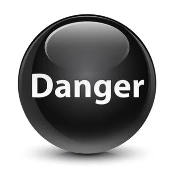 Danger glassy black round button Illustrazione stock
