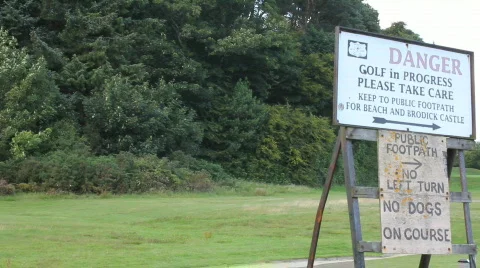 Danger golf sign 2 Video stock 857114
