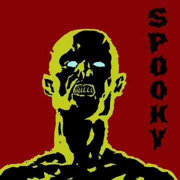 Danger grim monster with a torn face. Vector illustration. Stock Illustration