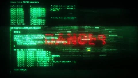 Danger on Hacking Technology Code Source Background Stock Footage 320969829