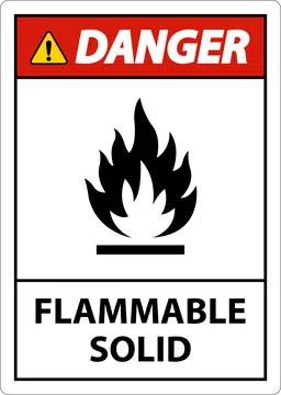 Danger Hazardous Signs Flammable Solid On White Background 스톡 일러스트