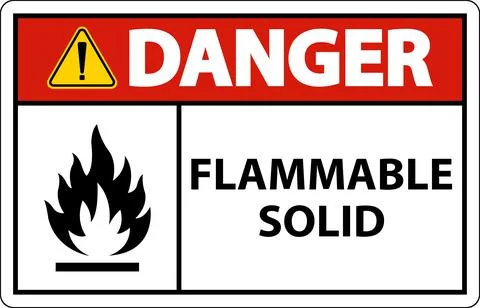 Danger Hazardous Signs Flammable Solid On White Background 스톡 일러스트