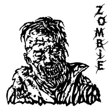 Danger head of zombie. Vector illustration. Stock Illustration