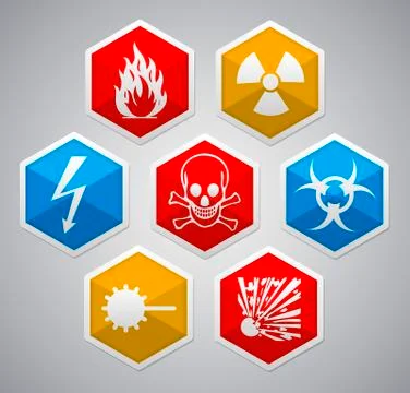 Danger hexagon icon Stock Illustration