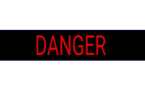 DANGER High Risk Warning Sign Red Text on Black Background Stock Footage 327242396