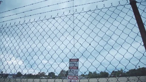 Danger High Voltage Electrical Tower Stock Footage 82411694