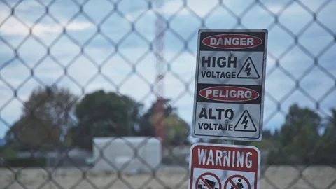 Danger High Voltage Stock Footage 82411798
