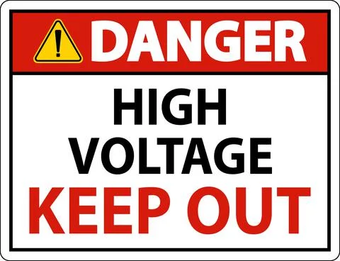 Danger High Voltage Keep Out Sign On White Background Stock Illustration