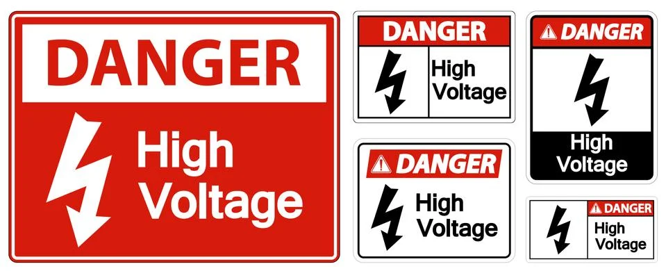 Danger High voltage Sign Isolate On White Background,Vector Illustration EPS. Stock Illustration