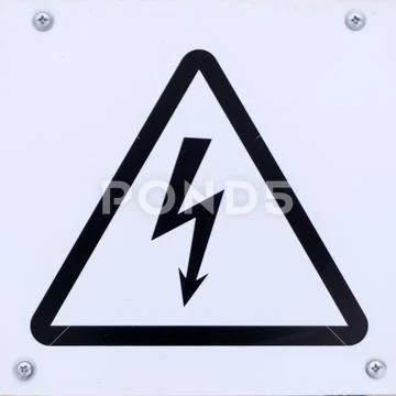 Danger High Voltage Sign Isolated on White background . Stock Photos