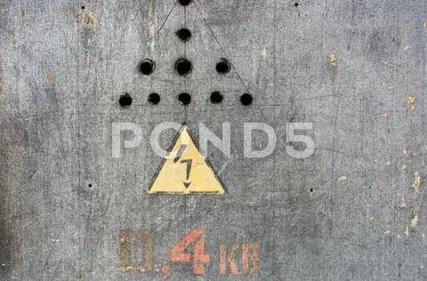 Danger, high voltage sign Stock Photos