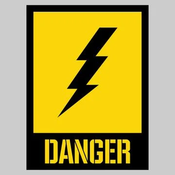Danger high voltage sign vector. 스톡 일러스트