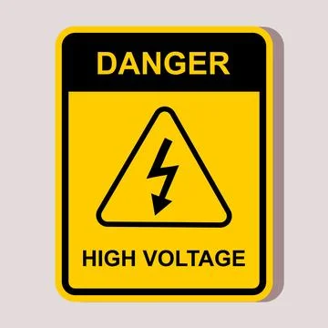 Danger High Voltage Sign Warning  Hazard Sign Sticker Illustrazione stock