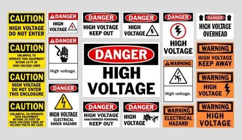 Danger High Voltage signs Stock Illustration