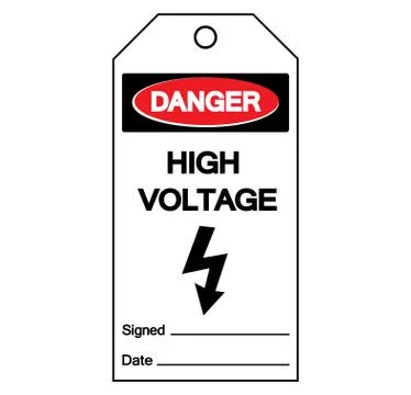 Danger High Voltage Tag Symbol Sign,Vector Illustration, Isolate On White Bac Stock Illustration