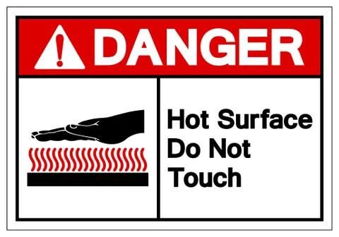 Danger Hot Surface Do Not Touch Symbol Sign, Vector Illustration, Isolate On  Stock Illustration