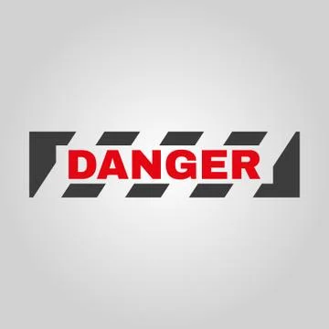 The danger icon. Caution and hazard, attention symbol. Flat Stock Illustration